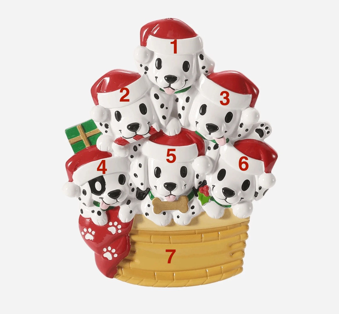 OR2910-6 – Puppy Family with Christmas Hats