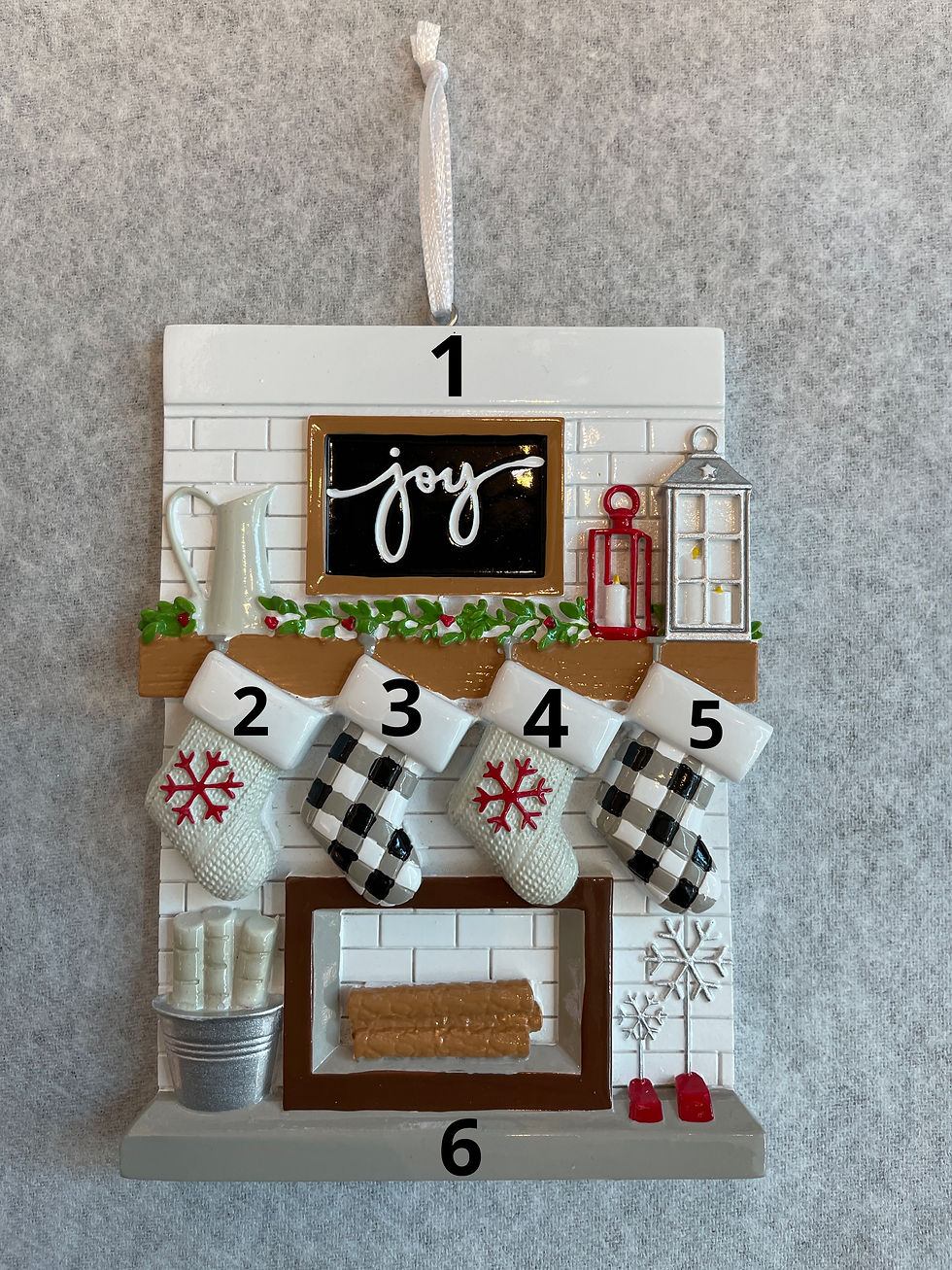 OR-2030 Fireplace Mantle Couple Stockings for 4 People