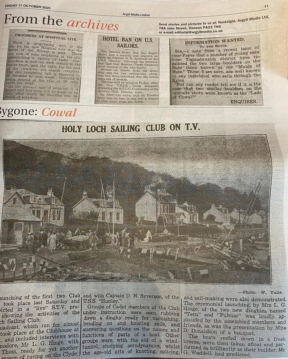 A look back in time with the Dunoon Observer