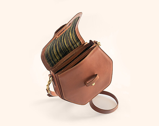 Leather Saddle Bag Brown product studio photography