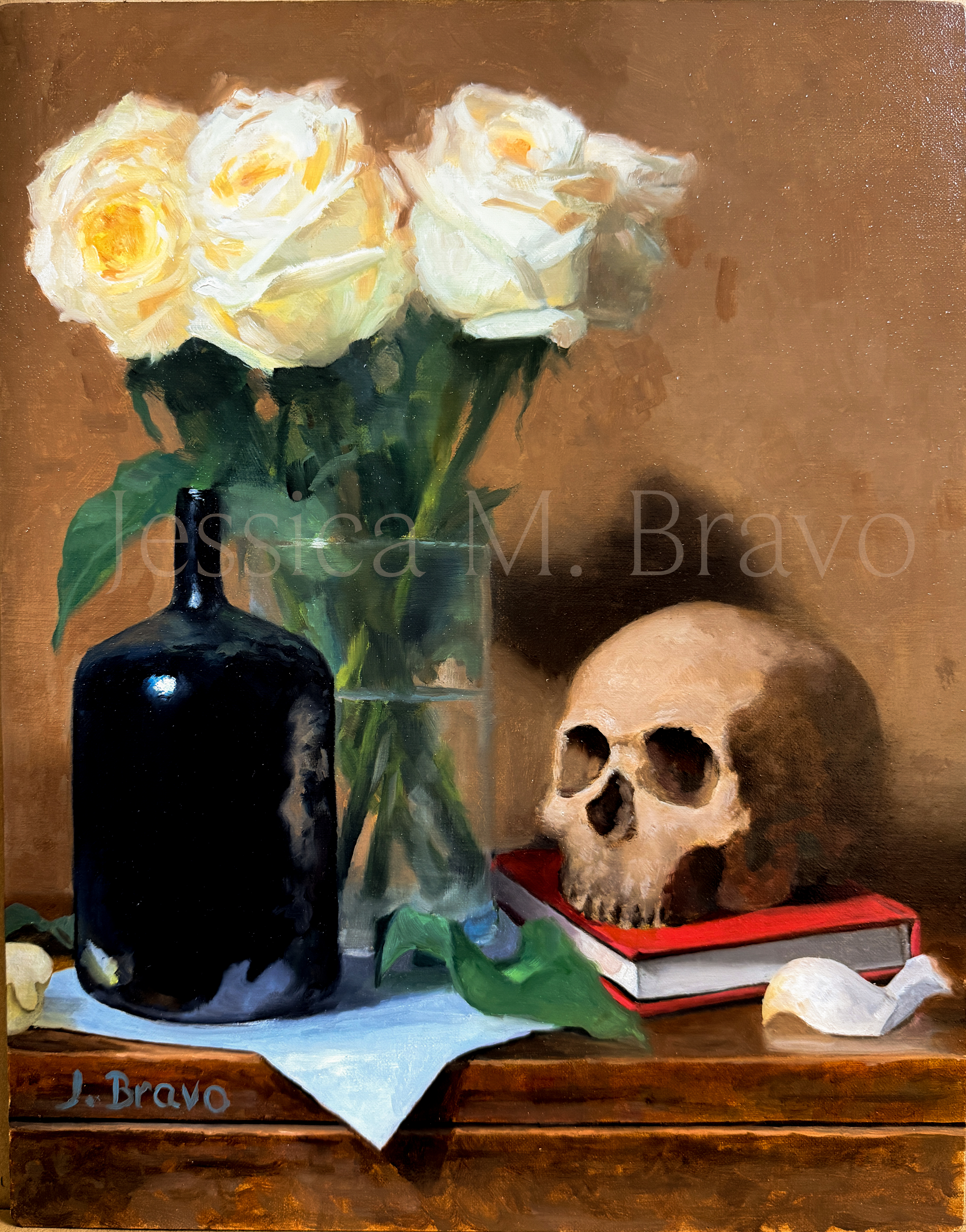 Quiet Persistence, fine art, art gallery, still life, vanitas, spring art, oil painting women artist, buy art