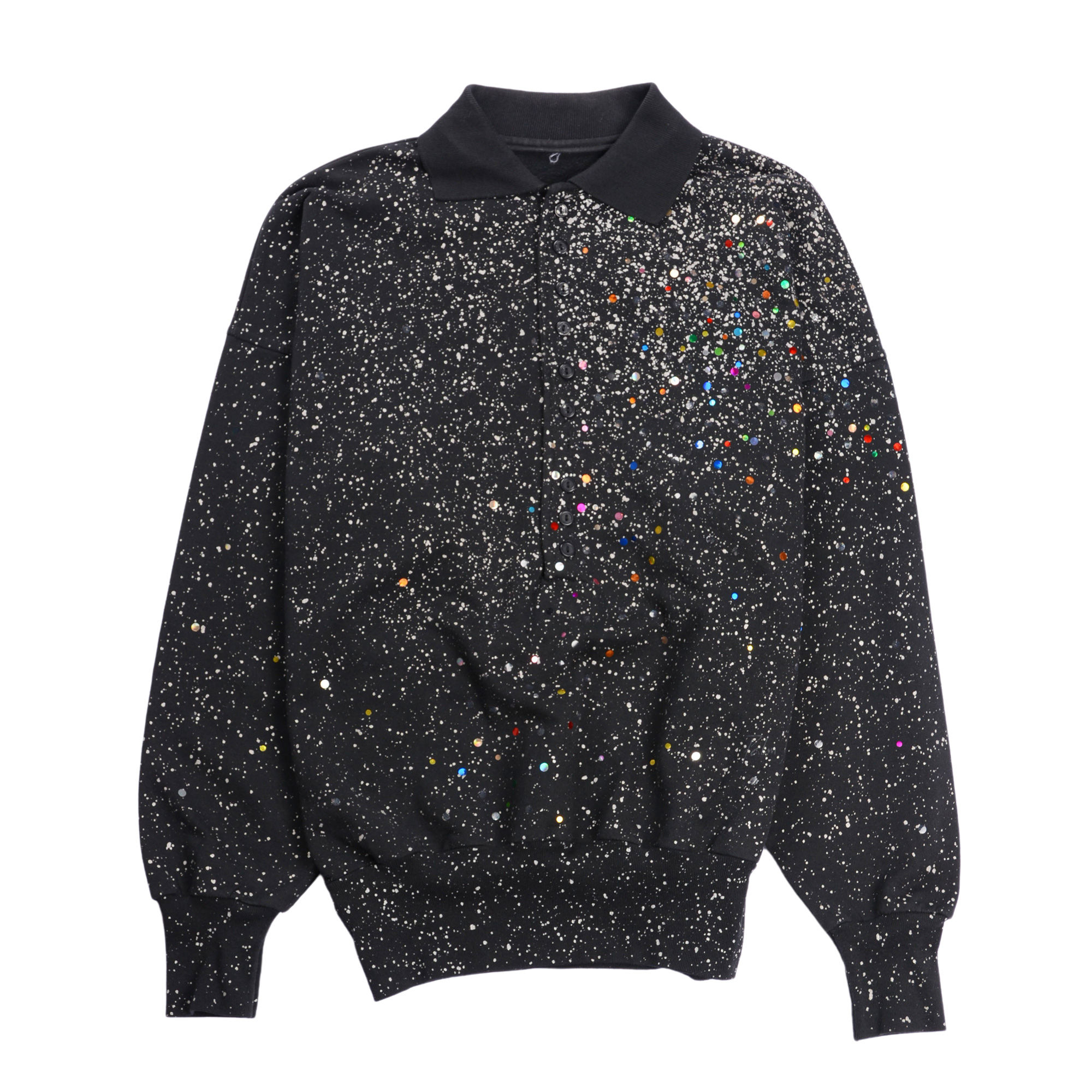 GLITTER PATTERNED POLO SHIRT