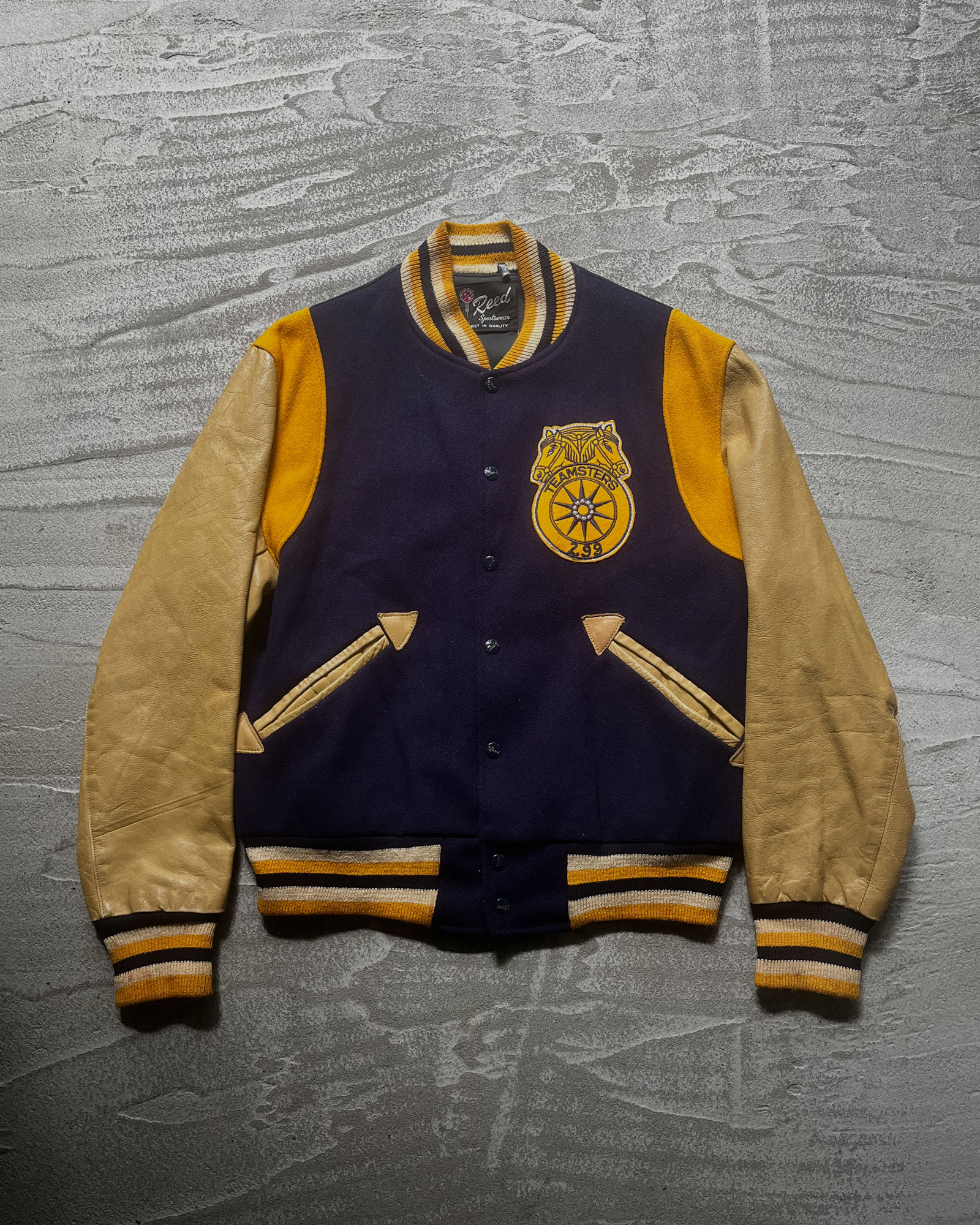70'S Reed SLEEVED LEATHER STADIUM JACKET