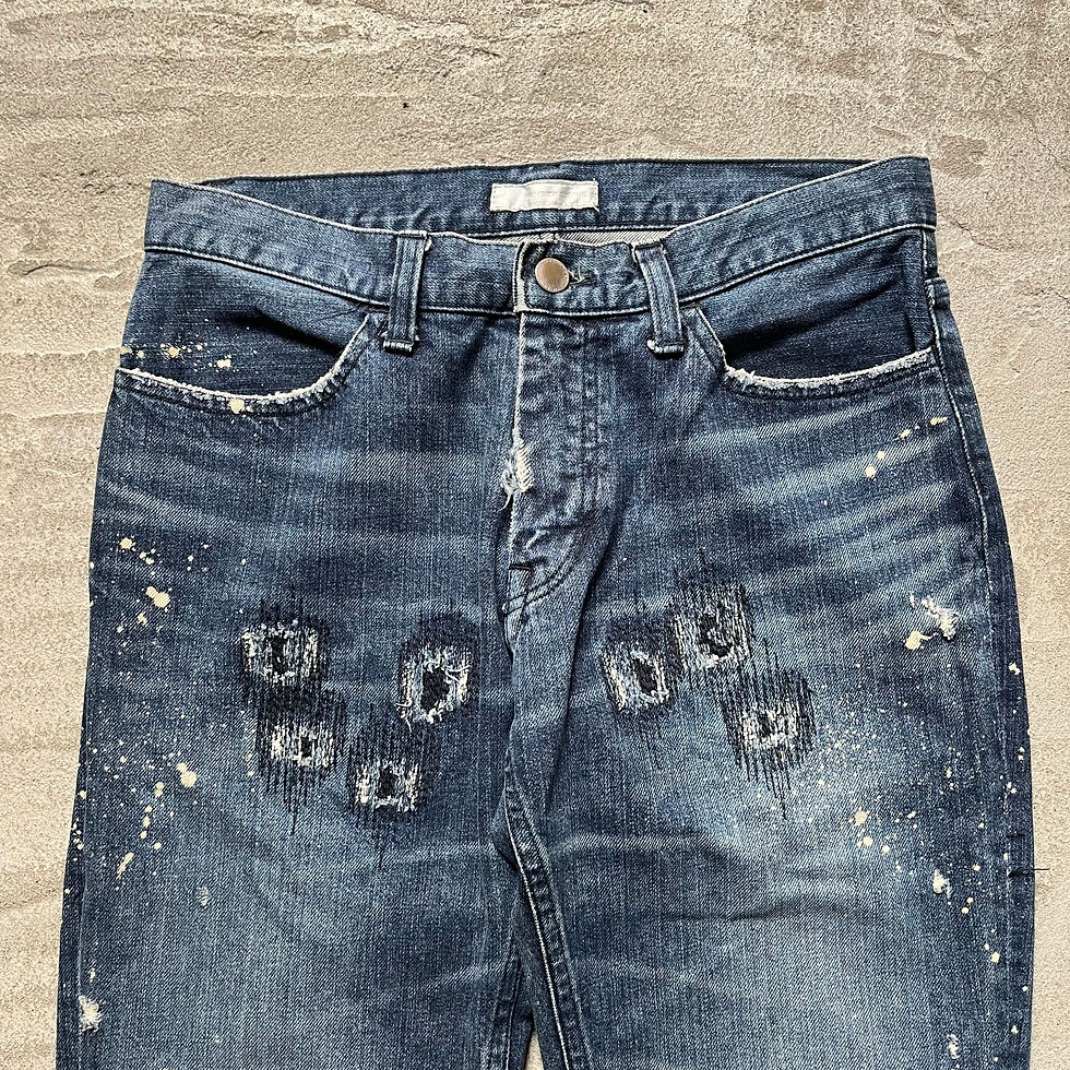 01aw “スタンダード期” NUMBER(N)INE grunge denim Number (N)ine AW01 “STANDARDS” Washed Grey Grunge Patchwork