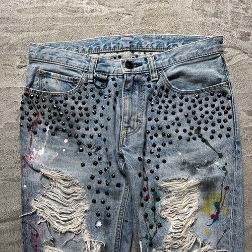 NUMBER (N)INE  ナンバーナイン　ジレ　06AW ミヤシタ NUMBER (N)INE BY TAKAHIRO MIYASHITA SS06 PAINTED DENIM PANTS