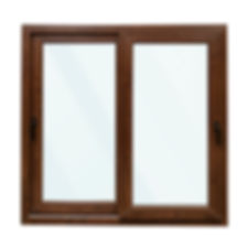 Ventana corredera Nogal Pvc-Termopanel