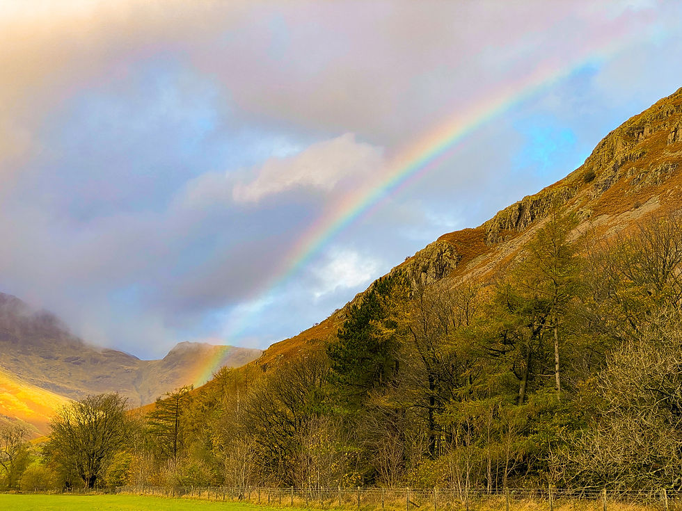 Rainbow view over the langdales