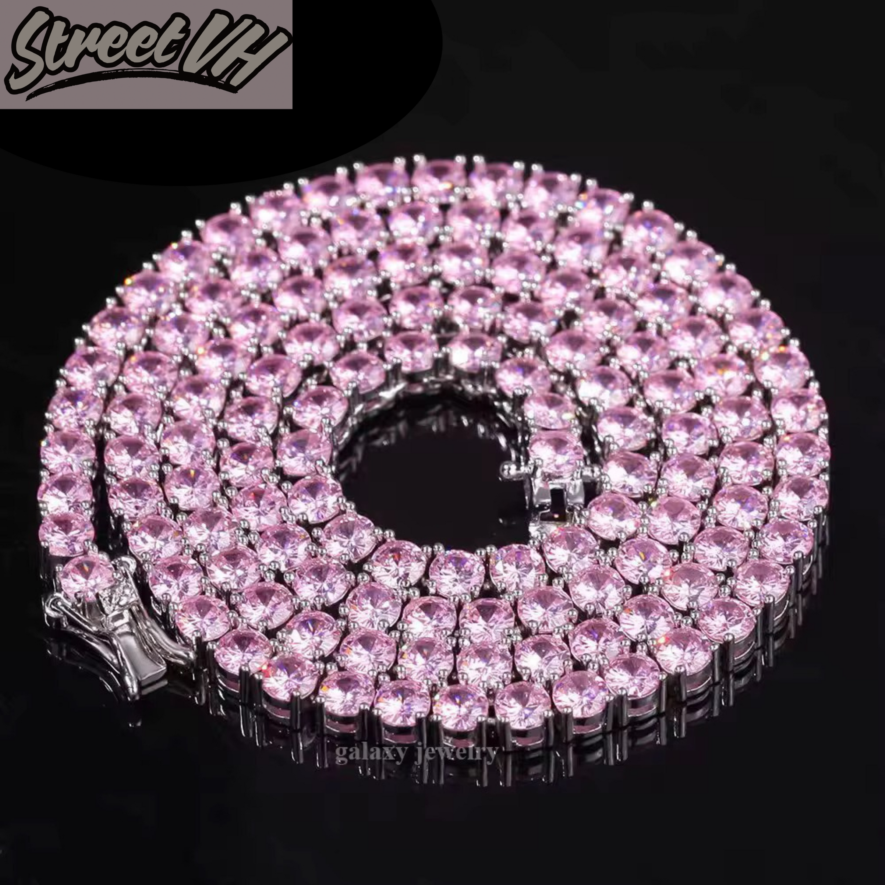 Luxury pass diamond tester pink diamond necklace 