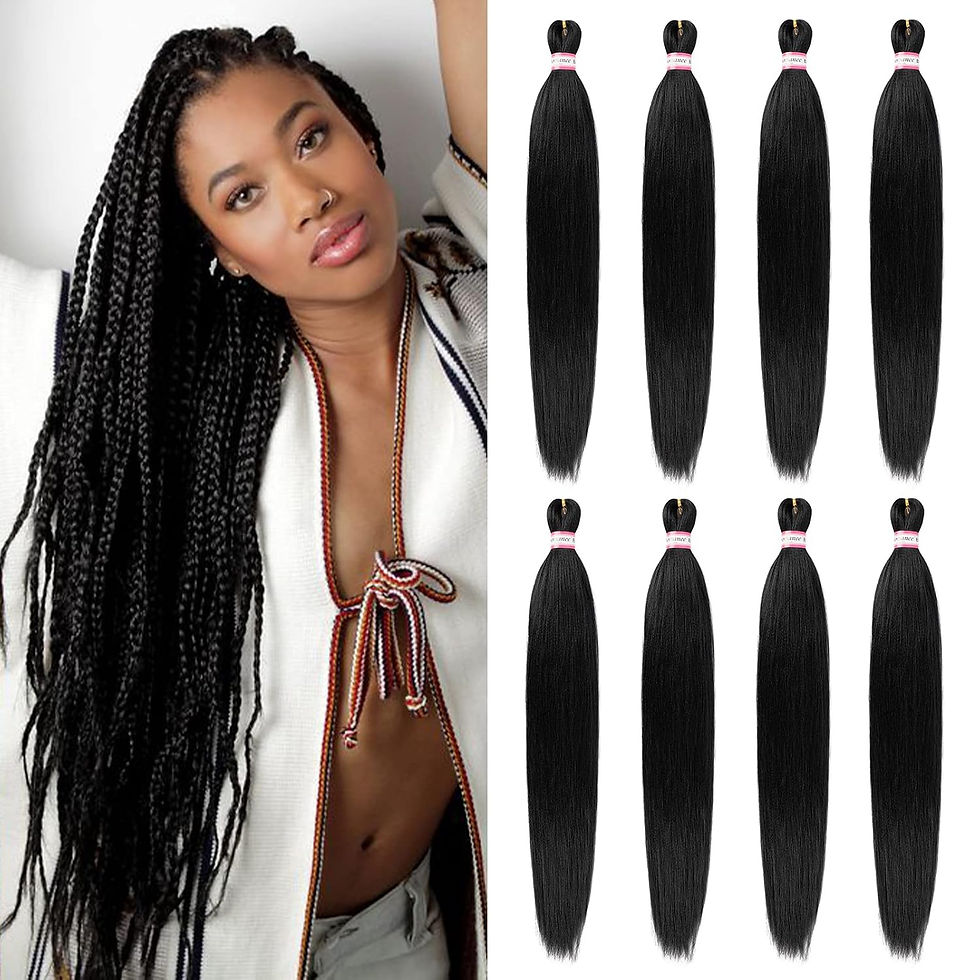 Miniatura: Pre Stretched Braiding Hair Extensions Black 12 Inch 8 Packs Girls Braiding Hai