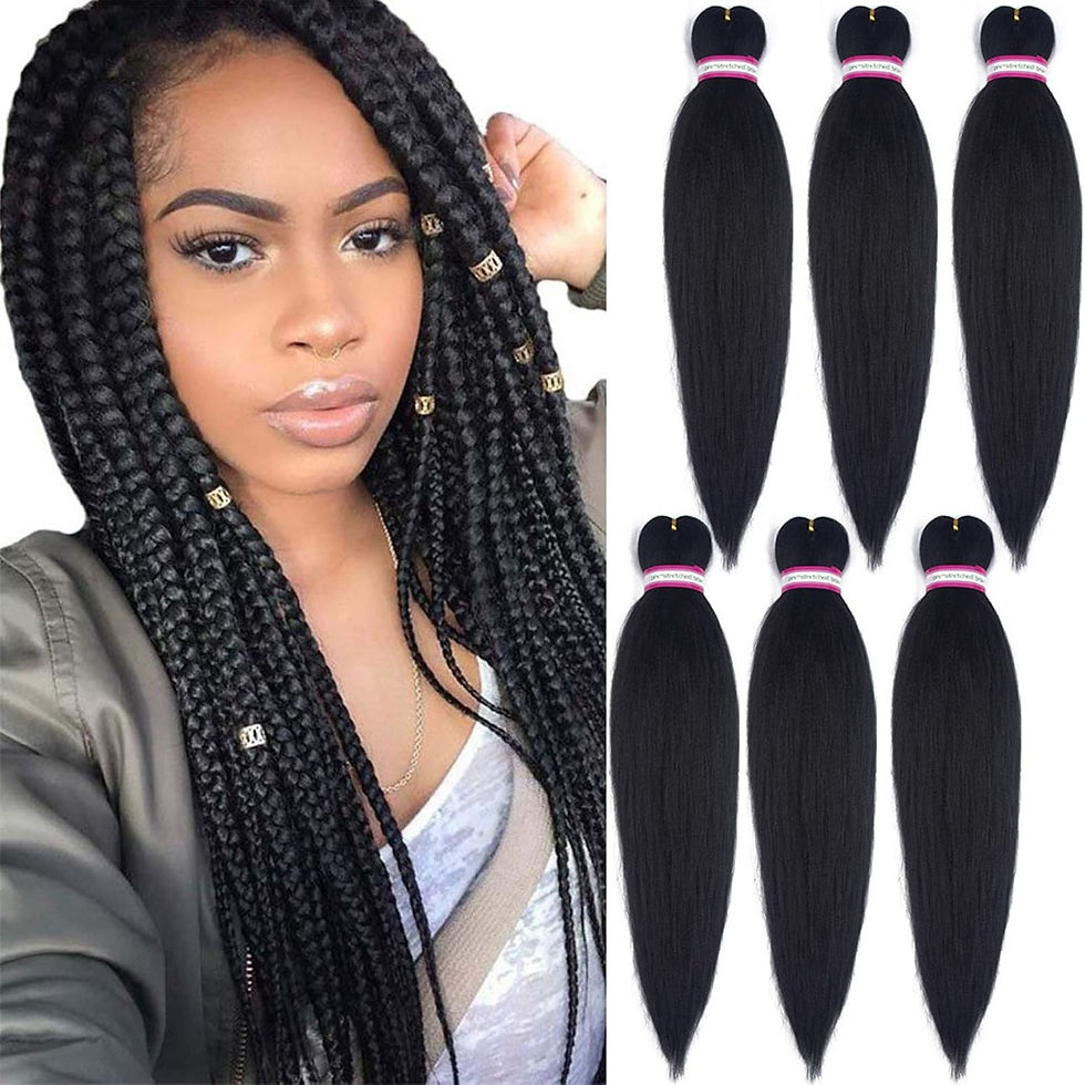 Miniatura: Pre Stretched Braiding Hair Extensions Black 12 Inch 8 Packs Girls Braiding Hai