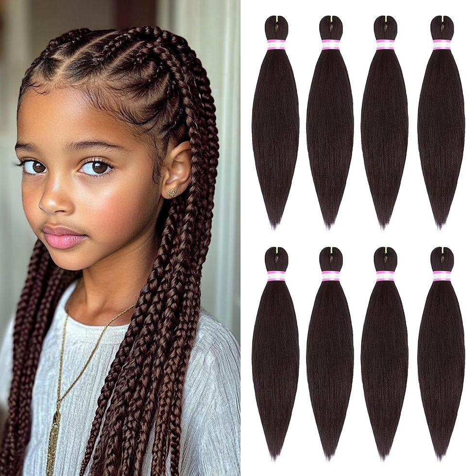 Miniatura: Pre Stretched Braiding Hair Extensions Black 12 Inch 8 Packs Girls Braiding Hai