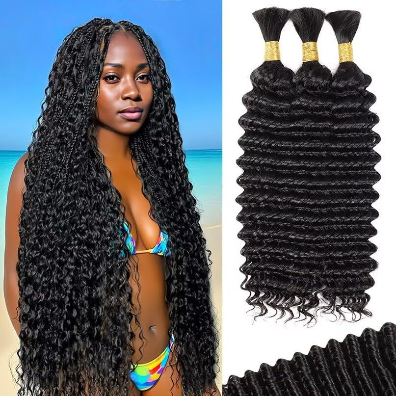 Thumbnail: Boho Hair for Braiding 5 Bundles 20 Inch 160g Human Briaing Hair for Boho Brids