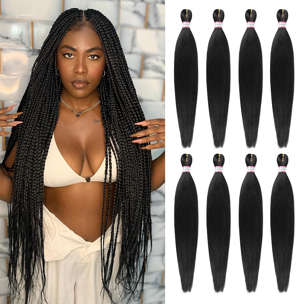 Miniatura: Pre Stretched Braiding Hair Extensions Black 12 Inch 8 Packs Girls Braiding Hai