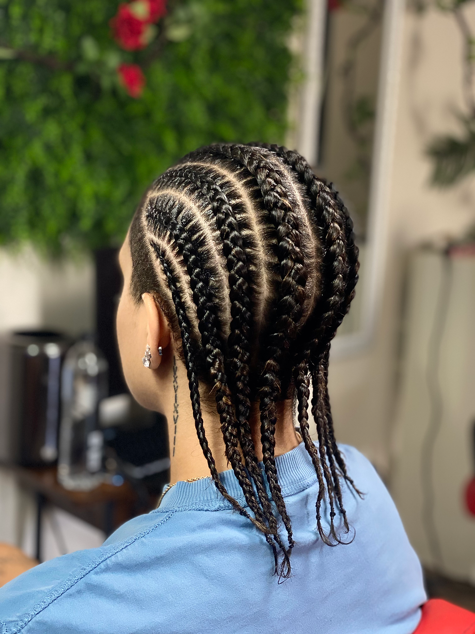 Modern salon setup for men's hair braiding
