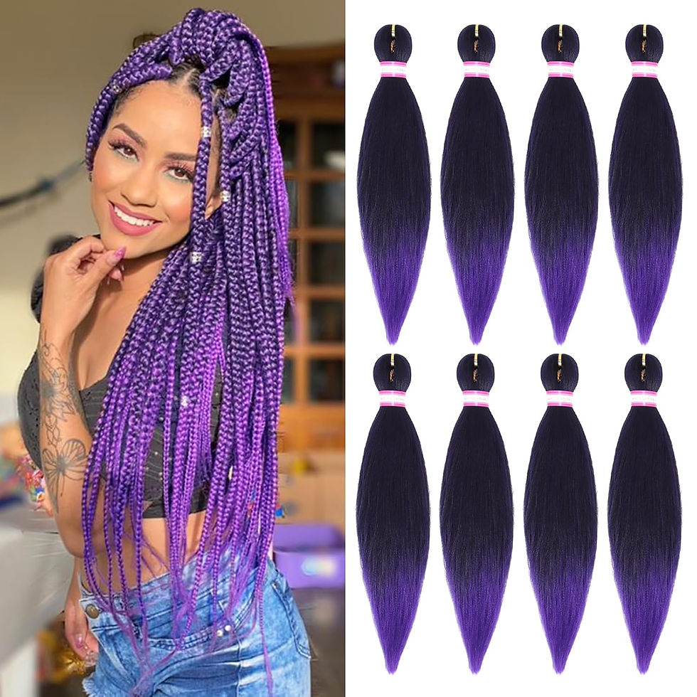 Miniatura: Pre Stretched Braiding Hair Extensions Black 12 Inch 8 Packs Girls Braiding Hai