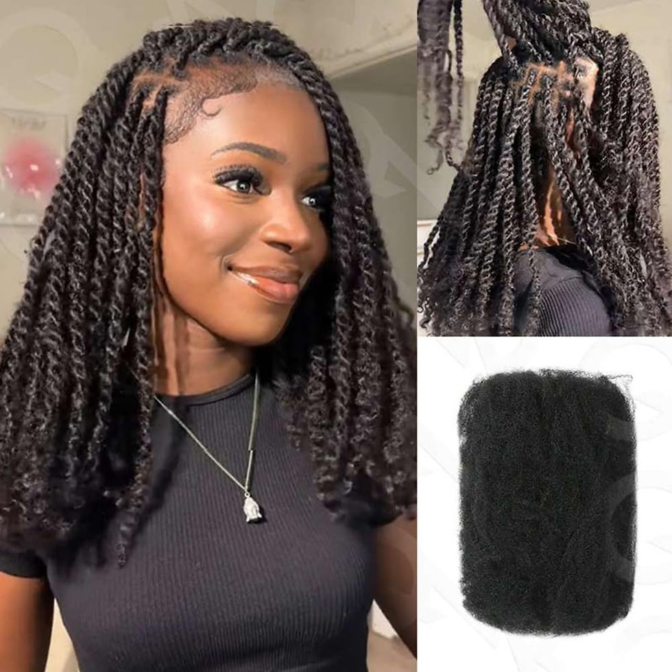 Miniatura: QVR Afro Kinkys Bulk Human Hair for Dreadlocks Extensions Repair Locs, Twist Br
