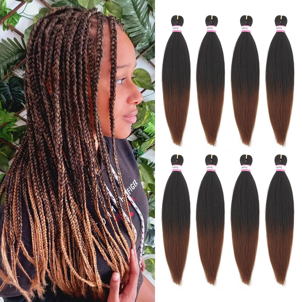 Miniatura: Pre Stretched Braiding Hair Extensions Black 12 Inch 8 Packs Girls Braiding Hai