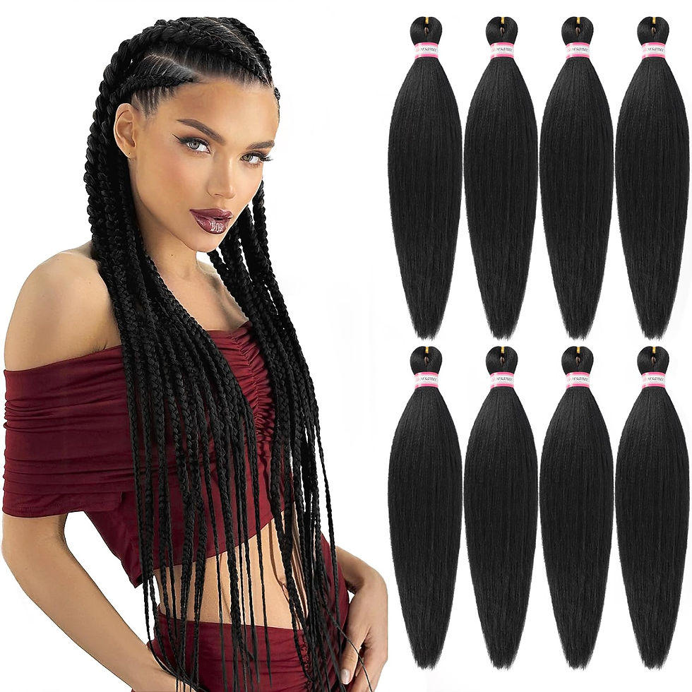 Miniatura: Pre Stretched Braiding Hair Extensions Black 12 Inch 8 Packs Girls Braiding Hai