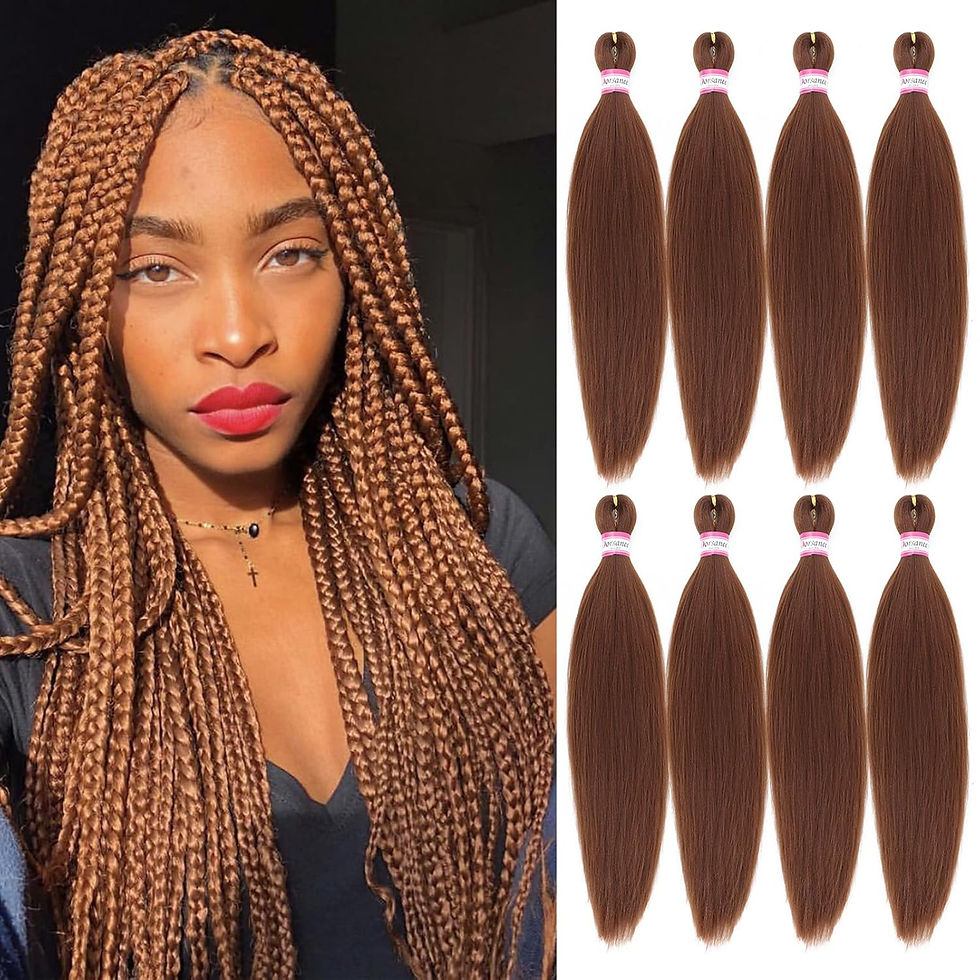 Miniatura: Pre Stretched Braiding Hair Extensions Black 12 Inch 8 Packs Girls Braiding Hai