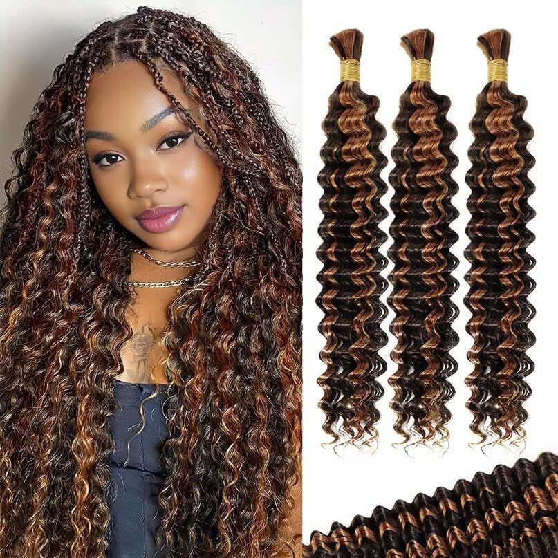 Thumbnail: Boho Hair for Braiding 5 Bundles 20 Inch 160g Human Briaing Hair for Boho Brids