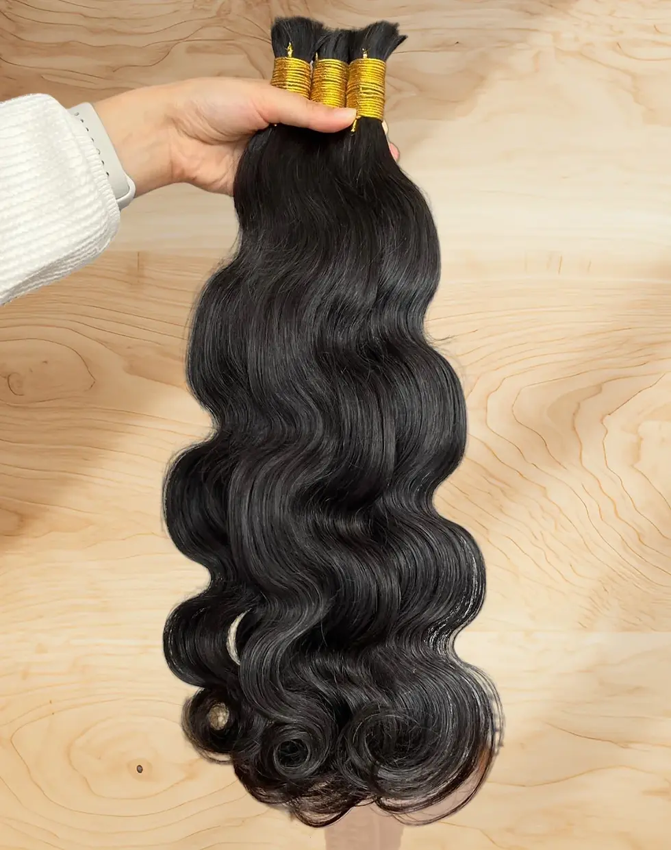 Miniatura: Unprocessed Natural Wave Boho Bulk Raw Human Hair for Braiding