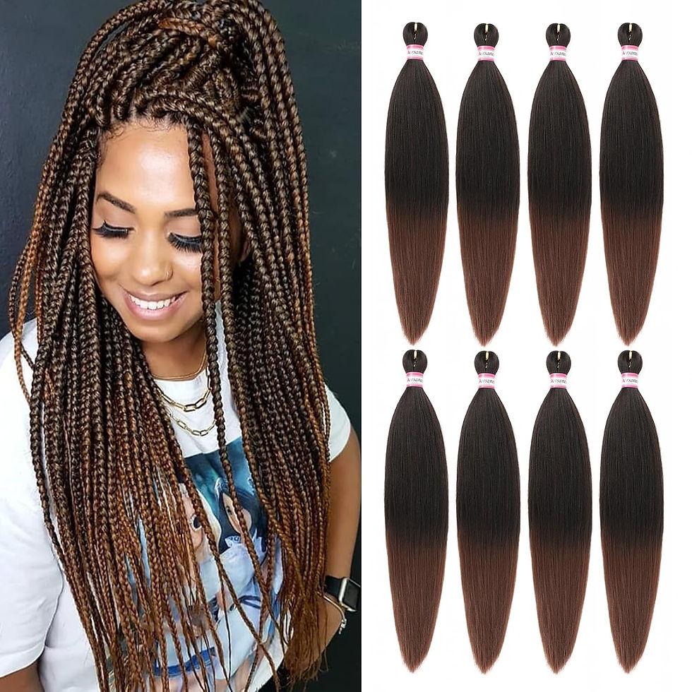 Miniatura: Pre Stretched Braiding Hair Extensions Black 12 Inch 8 Packs Girls Braiding Hai
