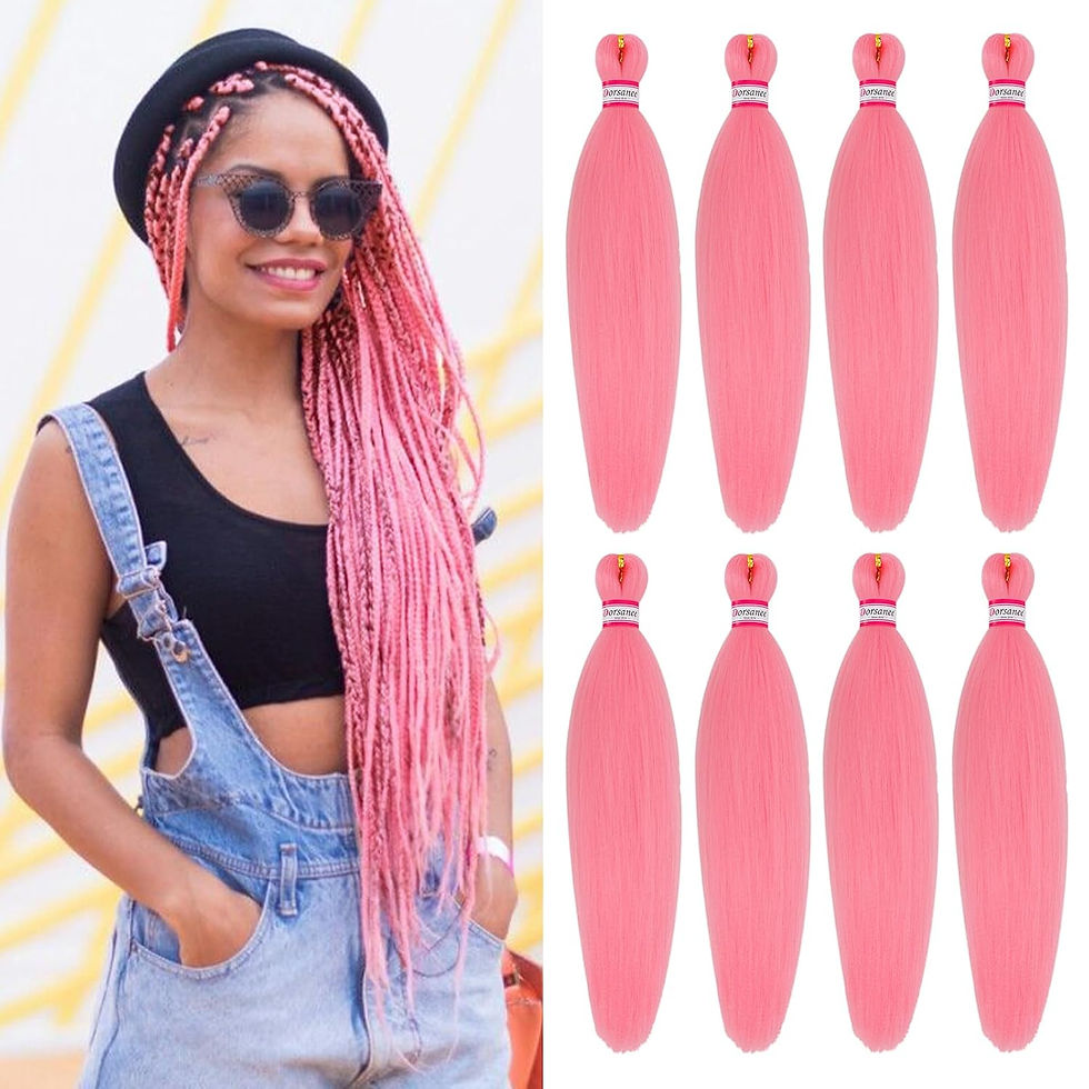Miniatura: Pre Stretched Braiding Hair Extensions Black 12 Inch 8 Packs Girls Braiding Hai