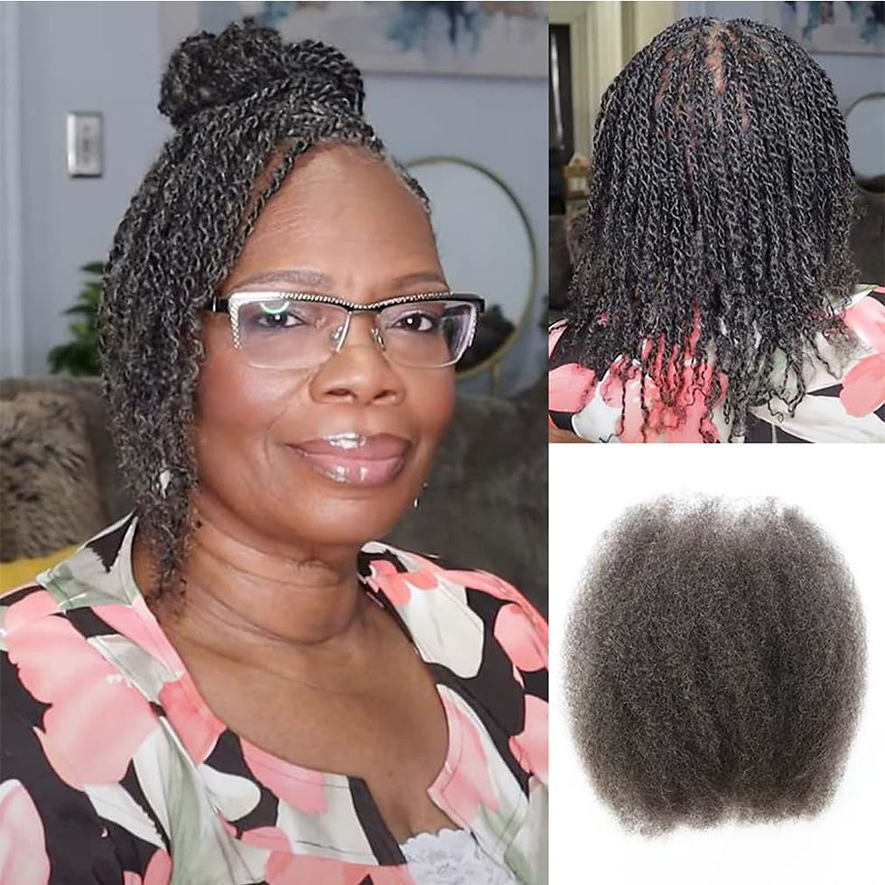 Miniatura: QVR Afro Kinkys Bulk Human Hair for Dreadlocks Extensions Repair Locs, Twist Br