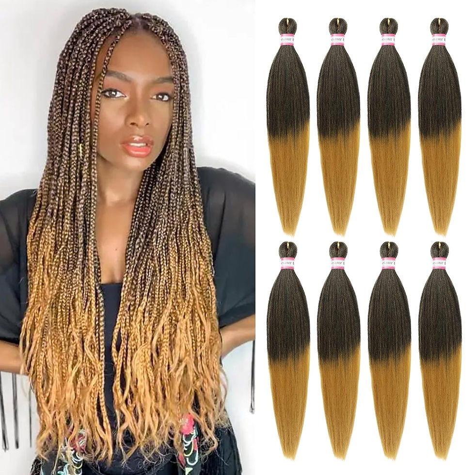 Miniatura: Pre Stretched Braiding Hair Extensions Black 12 Inch 8 Packs Girls Braiding Hai
