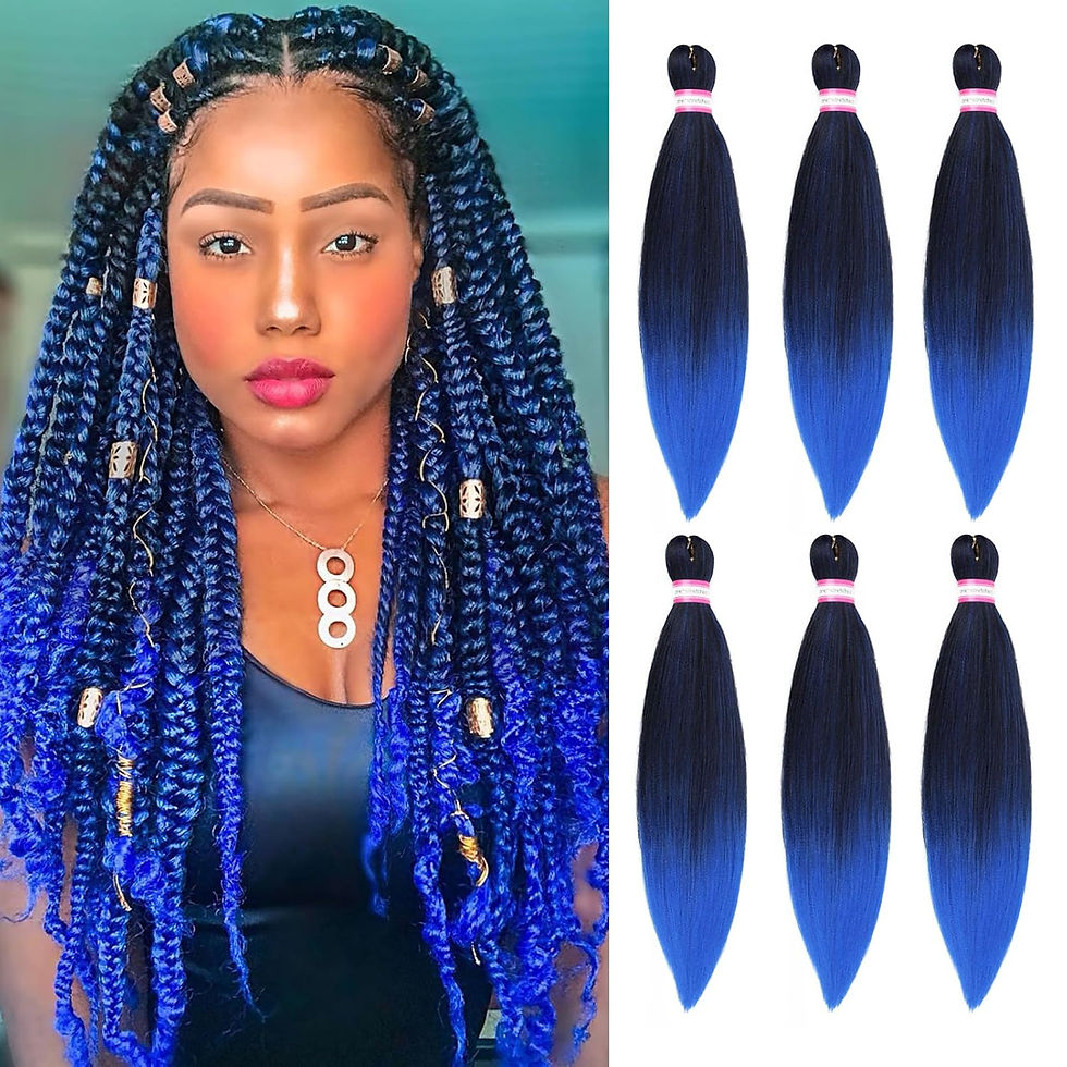 Miniatura: Pre Stretched Braiding Hair Extensions Black 12 Inch 8 Packs Girls Braiding Hai