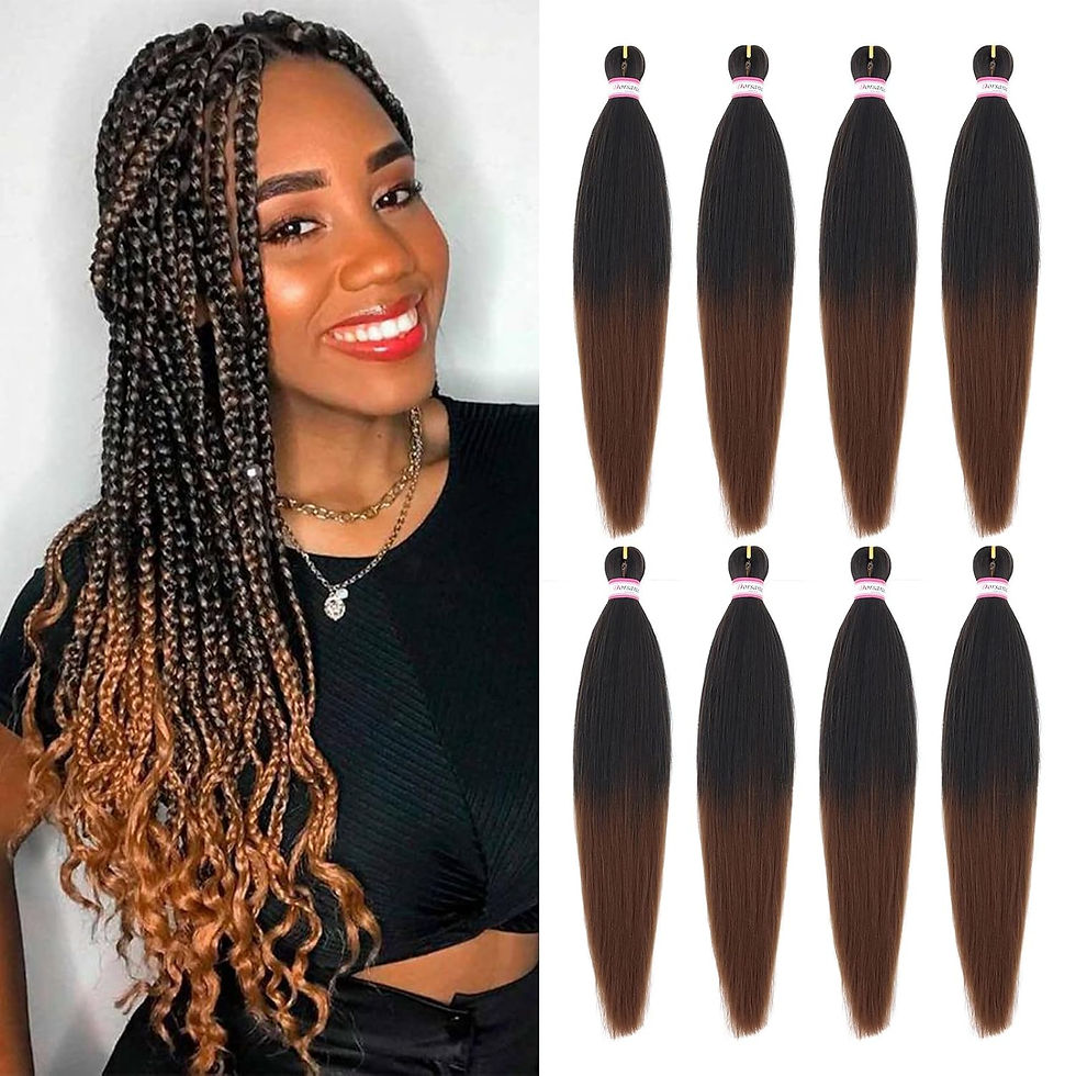 Miniatura: Pre Stretched Braiding Hair Extensions Black 12 Inch 8 Packs Girls Braiding Hai
