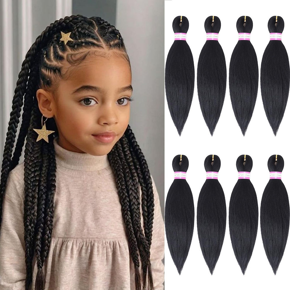 Miniatura: Pre Stretched Braiding Hair Extensions Black 12 Inch 8 Packs Girls Braiding Hai