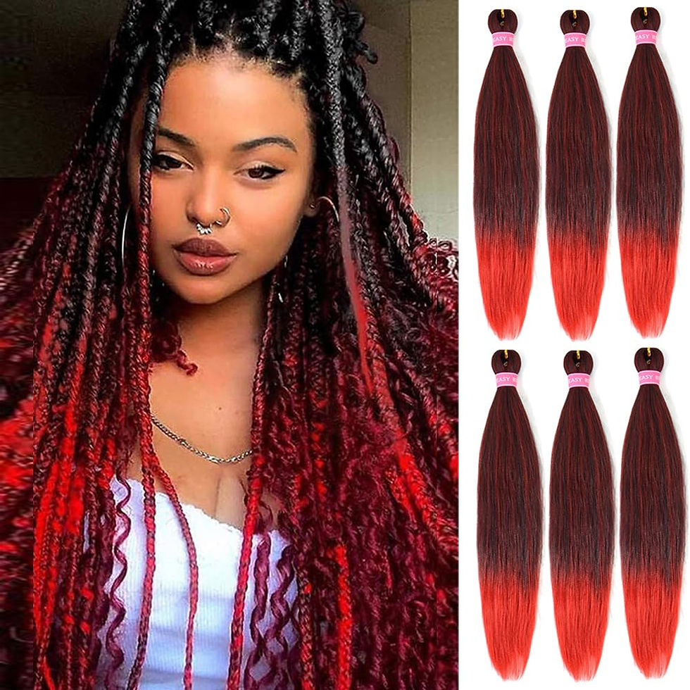 Thumbnail: Red Braiding Hair Pre Stretched,26 Inch 6 Pack Prestretched Ombre Braiding Hair