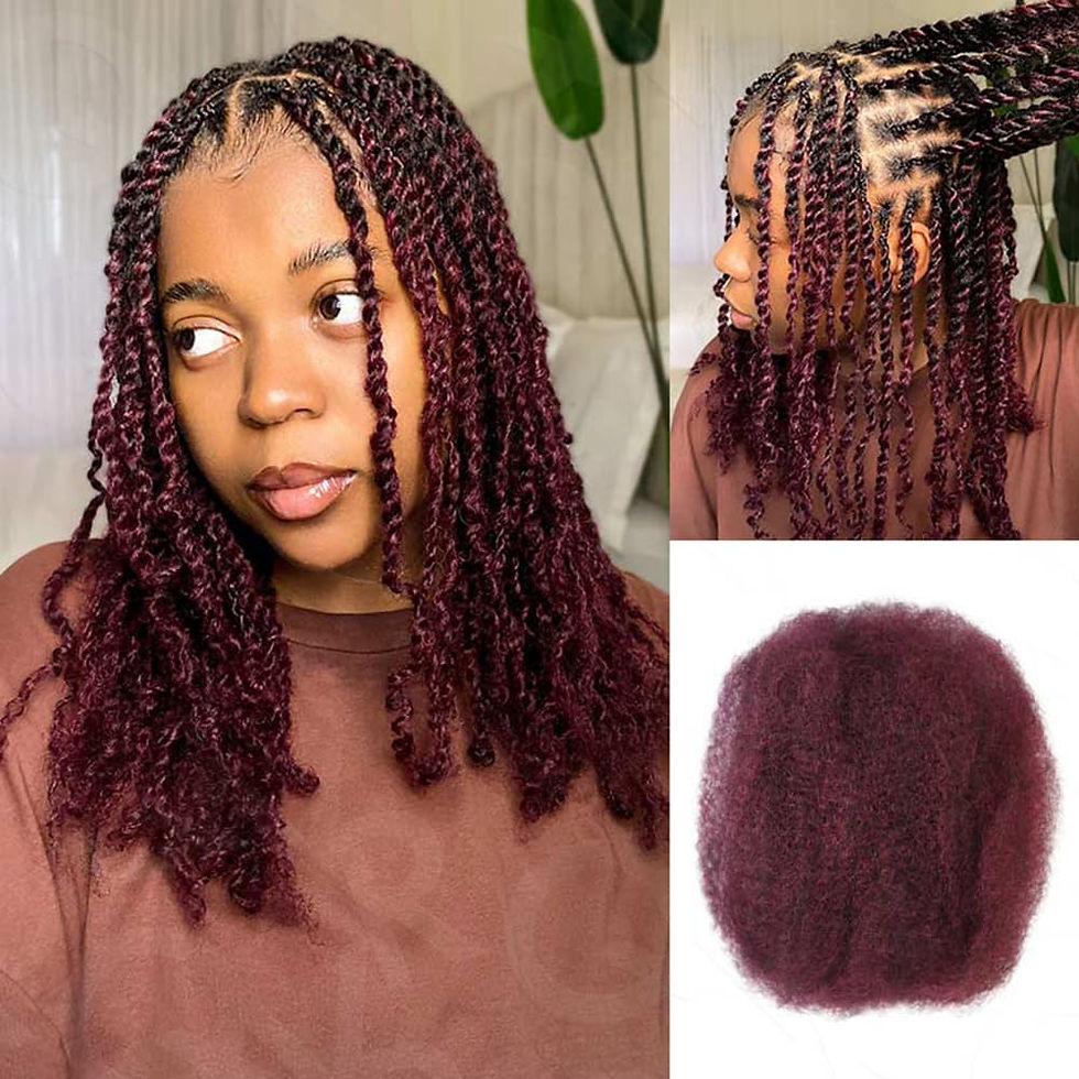 Miniatura: QVR Afro Kinkys Bulk Human Hair for Dreadlocks Extensions Repair Locs, Twist Br