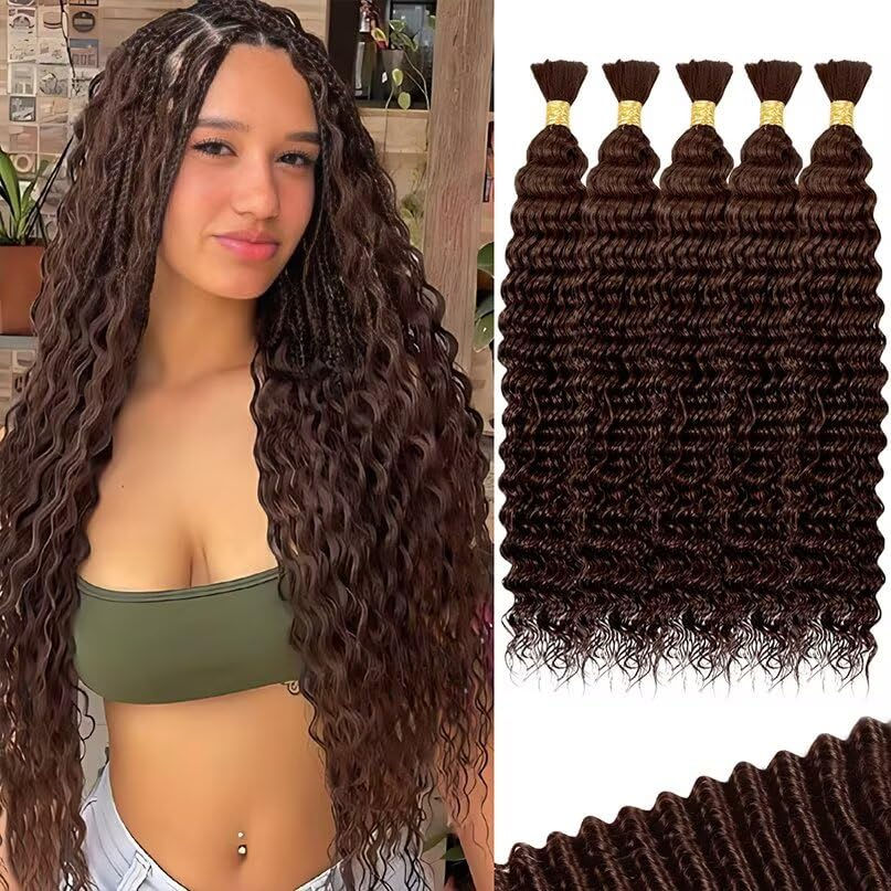 Thumbnail: Boho Hair for Braiding 5 Bundles 20 Inch 160g Human Briaing Hair for Boho Brids