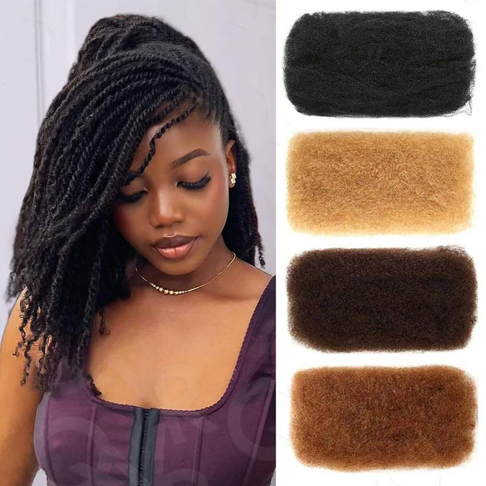 Miniatura: QVR Afro Kinkys Bulk Human Hair for Dreadlocks Extensions Repair Locs, Twist Br