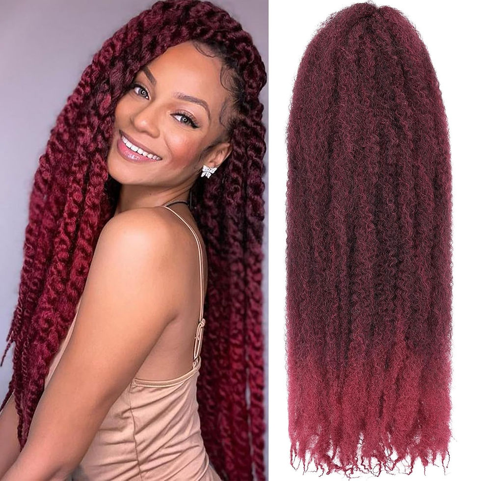 Miniatura: 8 Packs 18 Inch Marley Twist Crochet Hair Ombre Burgundy Marley Braiding Hair C
