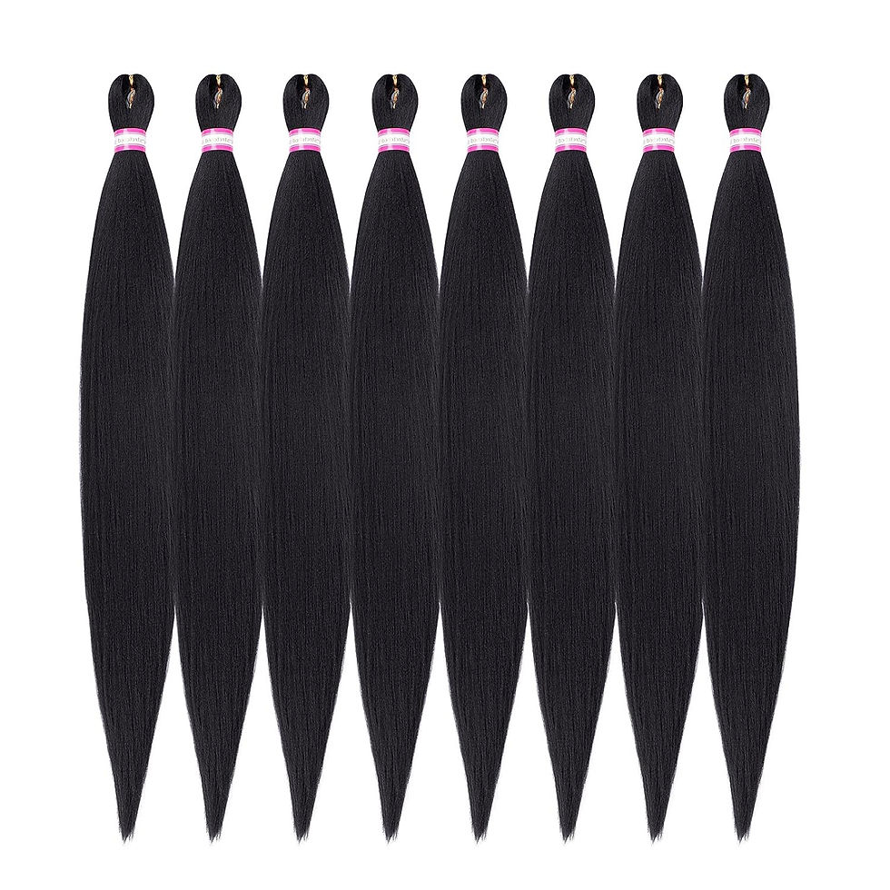 Miniatura: Pre Stretched Braiding Hair Extensions Black 12 Inch 8 Packs Girls Braiding Hai