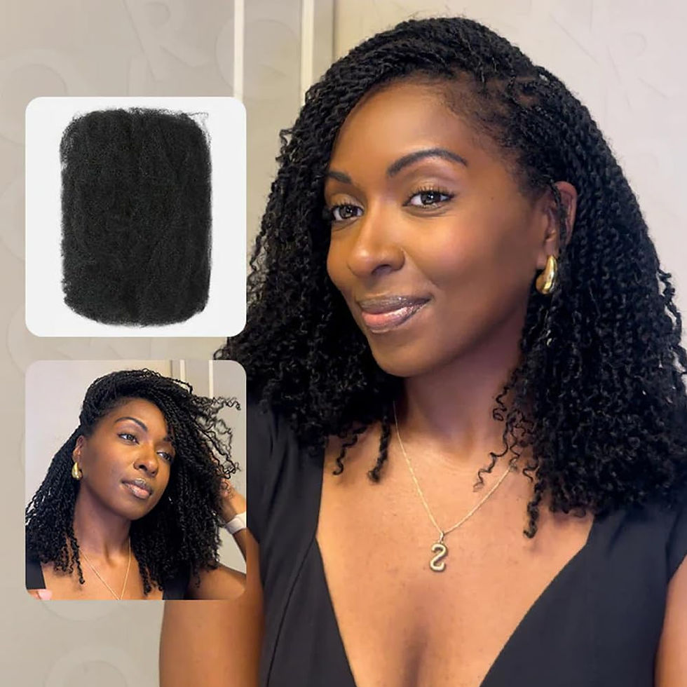 Miniatura: QVR Afro Kinkys Bulk Human Hair for Dreadlocks Extensions Repair Locs, Twist Br