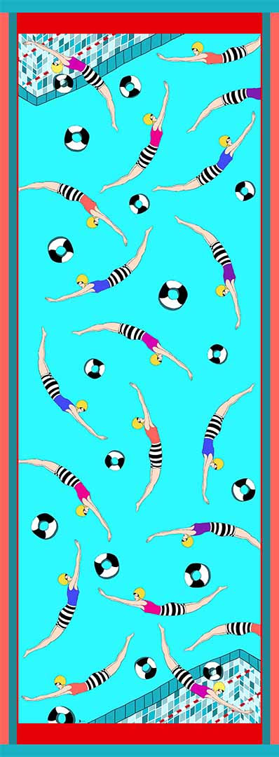Echarpe motif baigneuses années folles