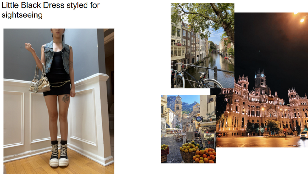 Little Black Dress styled for sightseeing
