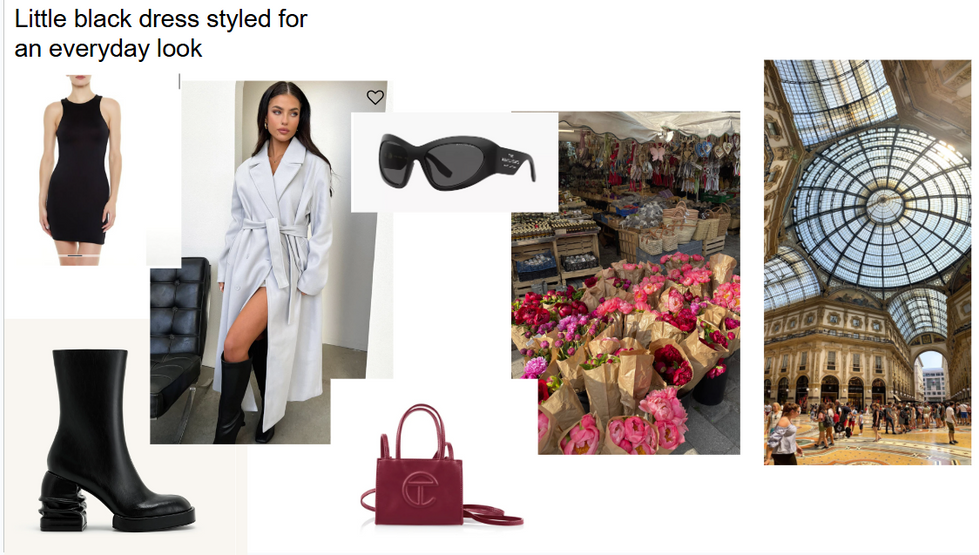 Little black dress styled for an everyday look