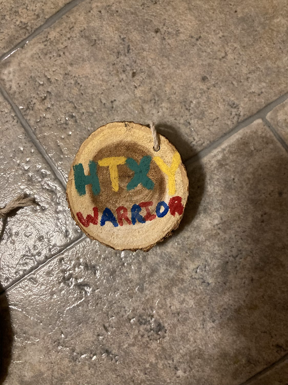 Thumbnail: Large Wood Slice Ornament - Anatomical Heart