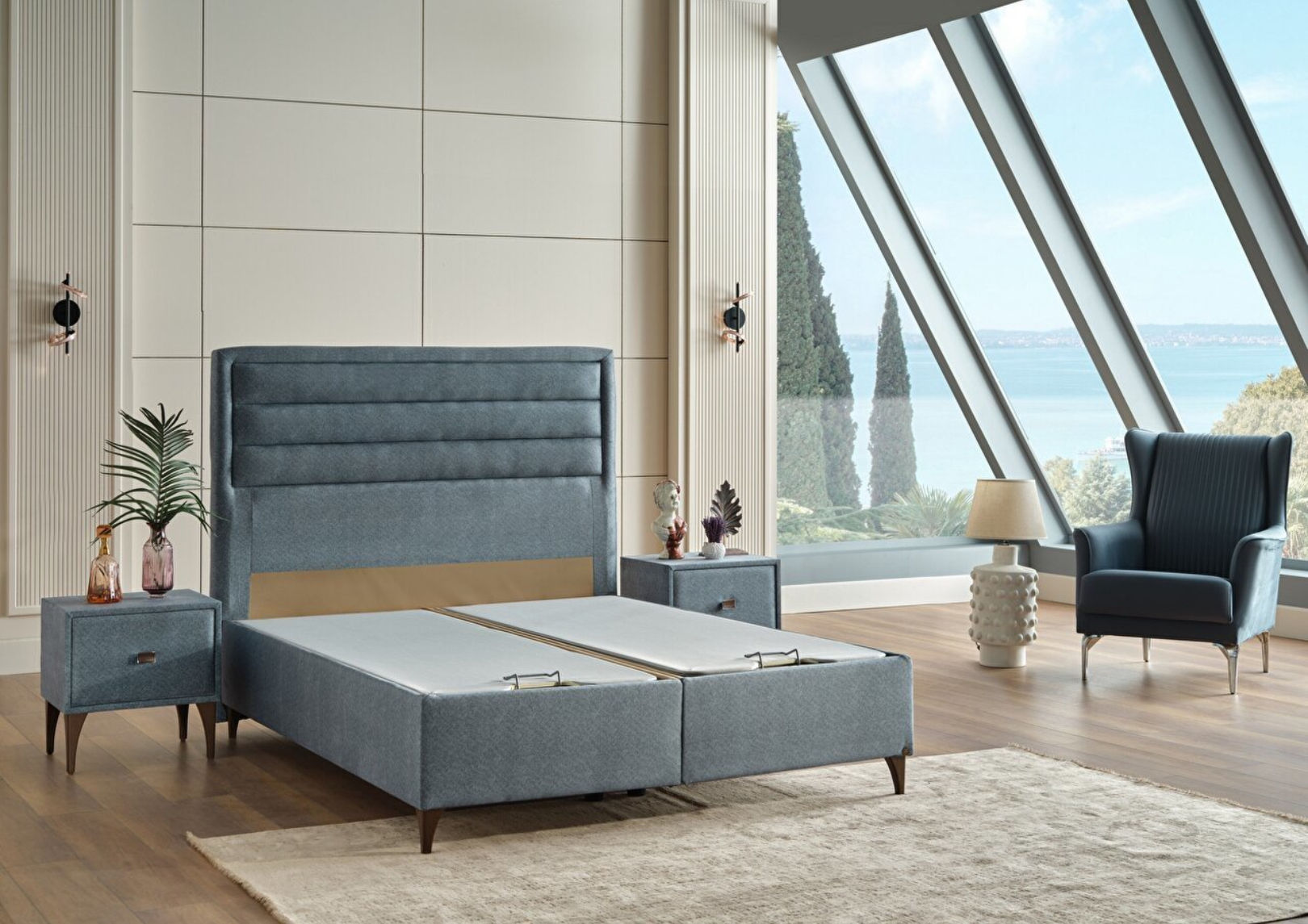 Magasin de Meubles Mulhouse 68200 Ensemble lit coffre set baza matelas 2 personnes  turc istikbal mondi home bellona nadico a