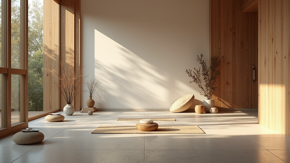 ein entspannter Platz für Meditation in neutralen Tönen