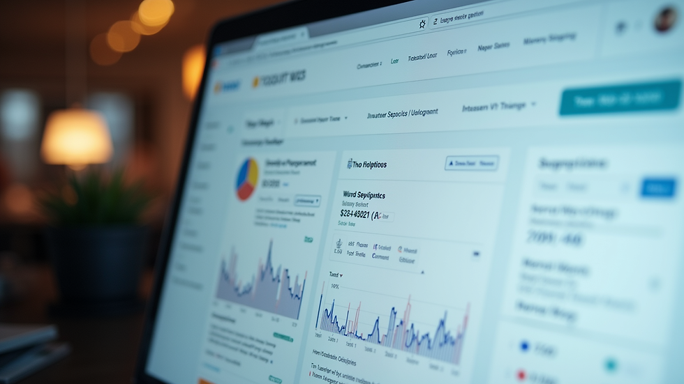 Close-up view of a computer screen showing SEO analytics and local search results