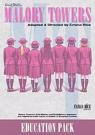 A drawing of a line of girls in Malory Towers uniform, facing away