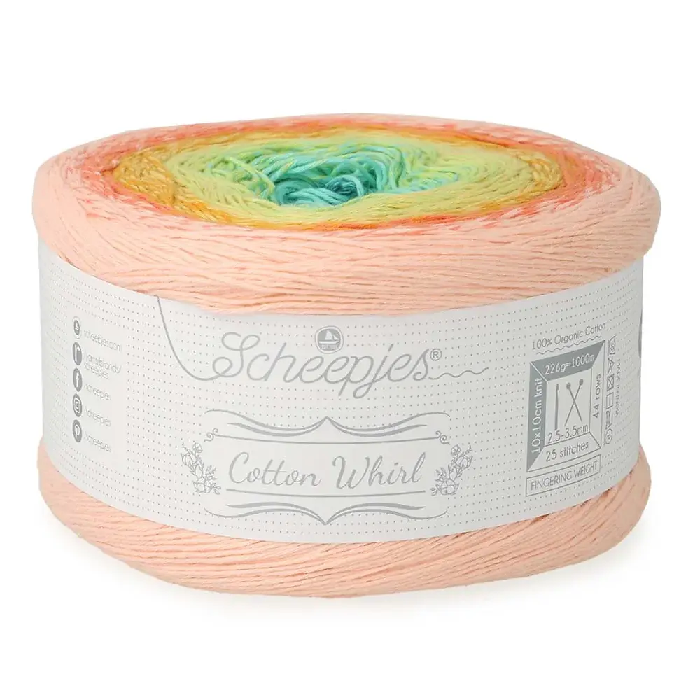 Miniatura: Duhové klubko Scheepjes Cotton Whirl 1000m, 729 Candy Skies