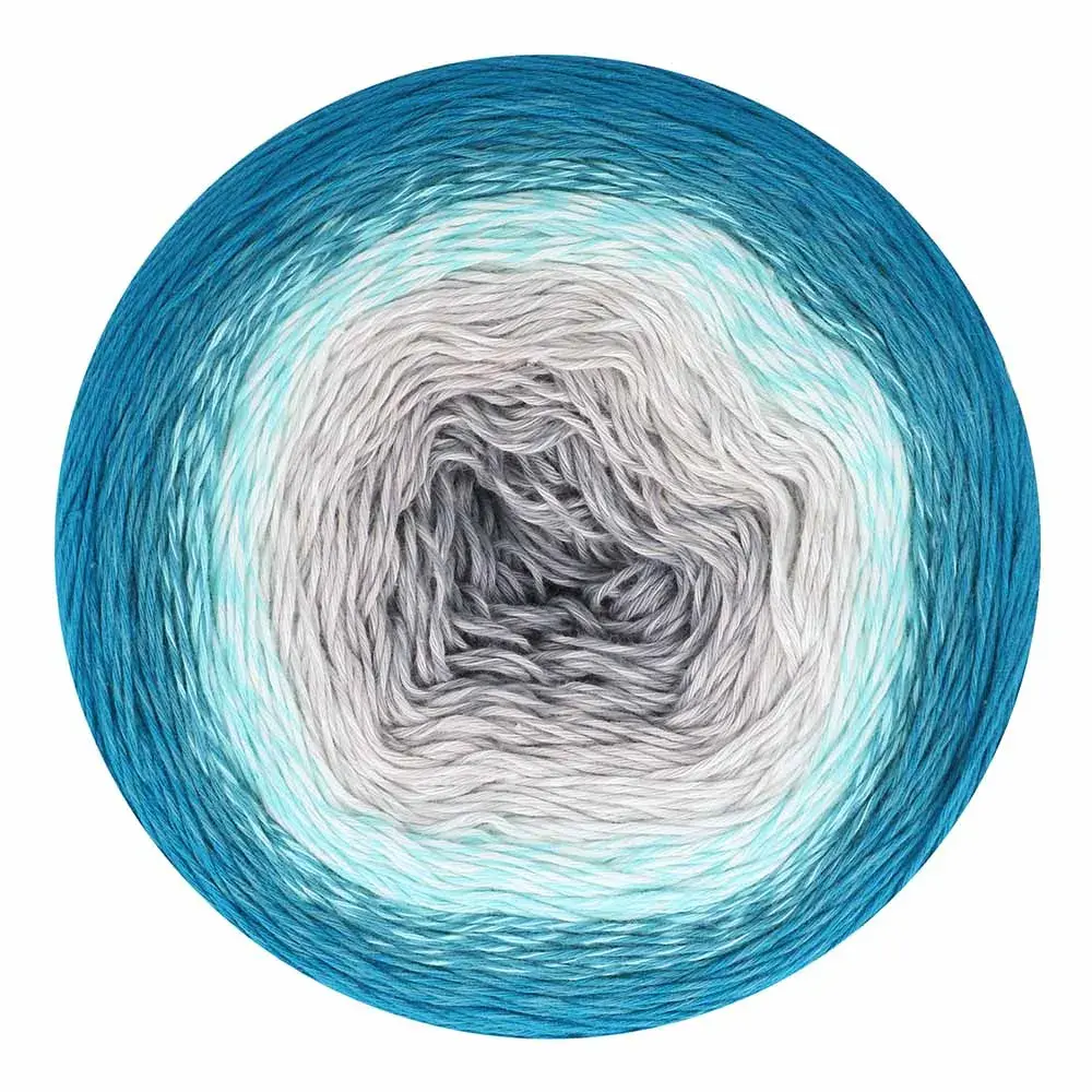 Duhové klubko Scheepjes Cotton Whirl 1000m, 706 Blueberry Frost