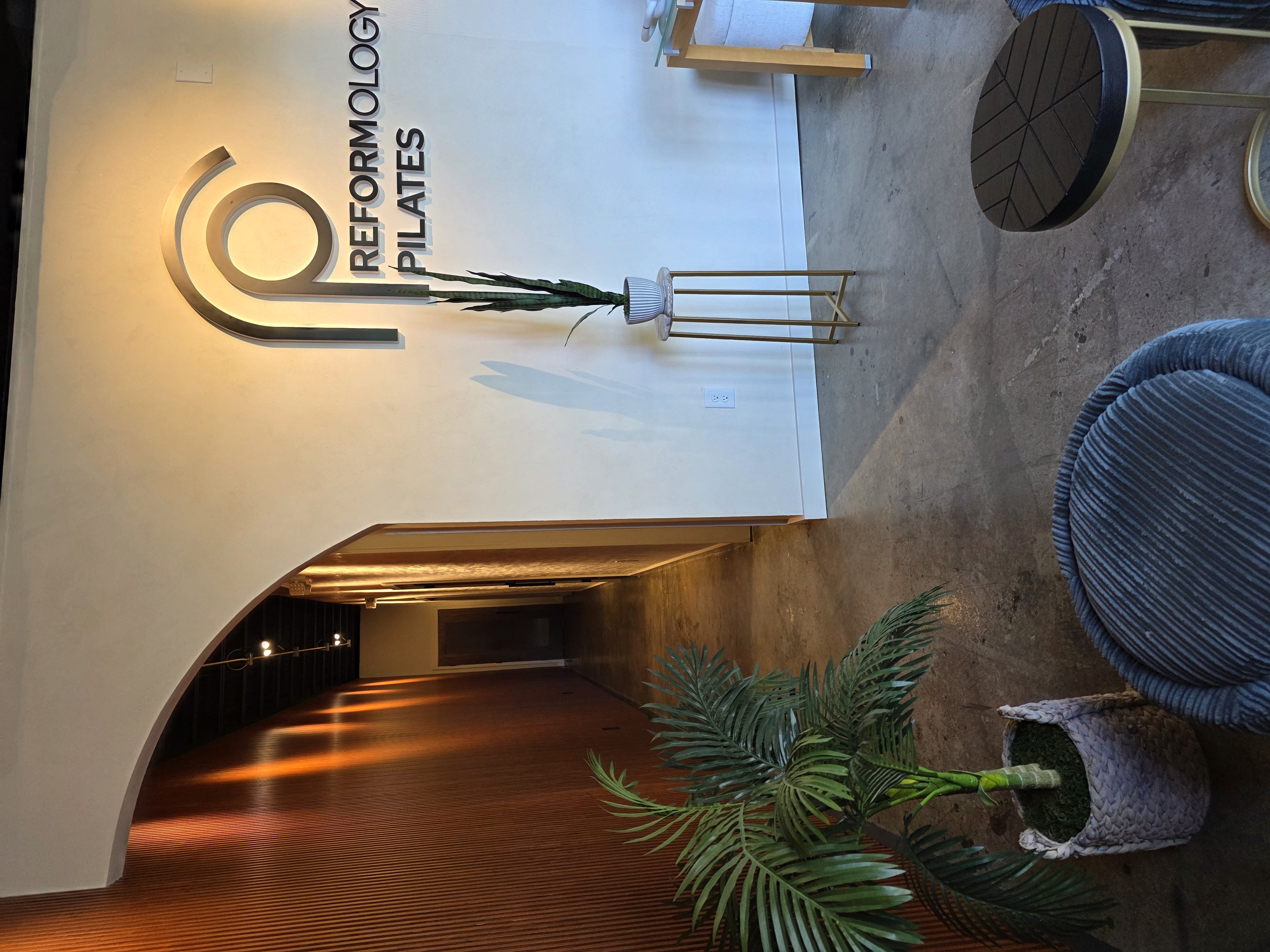 Reformology Pilates sign at the Avondale Estates Atlanta studio entrance